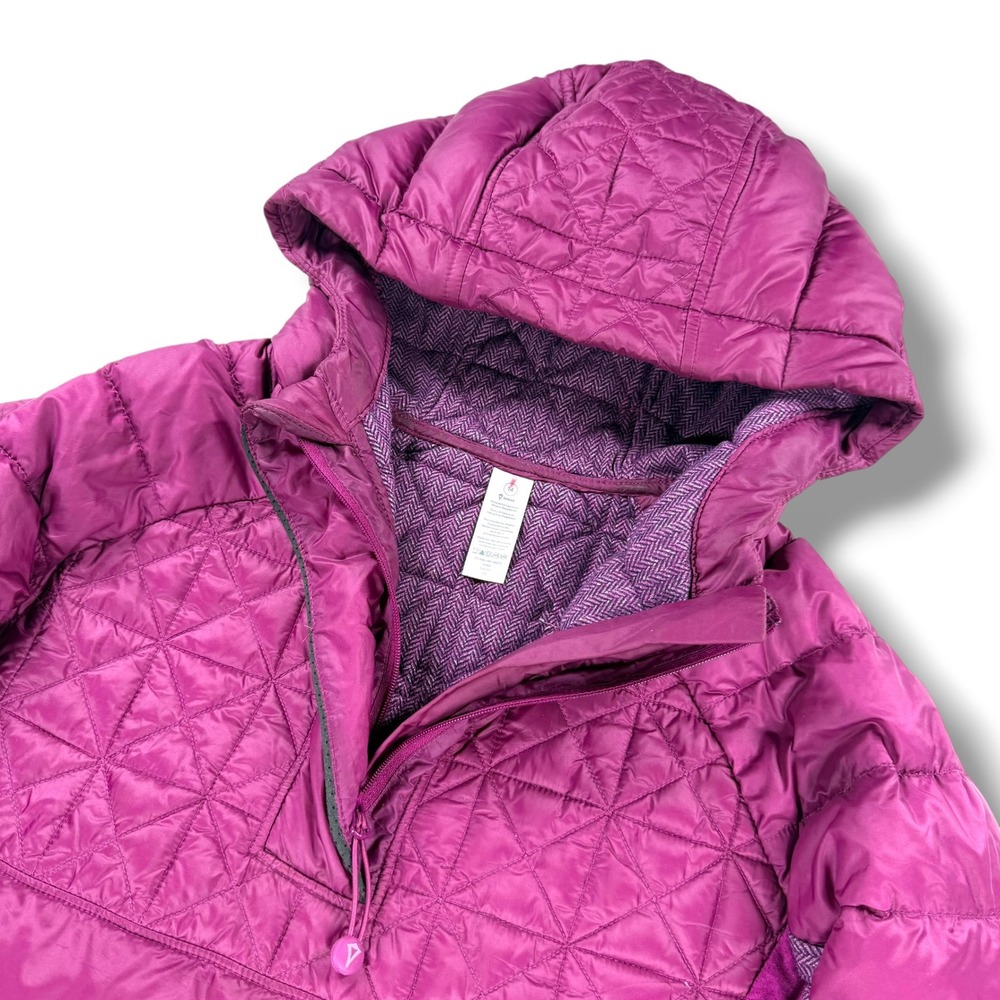 Ivivva (by Lululemon) Up to Snow Good Down Puffer Hooded Jacket Girls 14 Purple - Picture 4 of 15